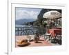 Town and Lakeside Cafe, Menaggio, Lake Como, Lombardy, Italian Lakes, Italy, Europe-Frank Fell-Framed Photographic Print