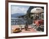 Town and Lakeside Cafe, Menaggio, Lake Como, Lombardy, Italian Lakes, Italy, Europe-Frank Fell-Framed Photographic Print