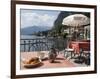 Town and Lakeside Cafe, Menaggio, Lake Como, Lombardy, Italian Lakes, Italy, Europe-Frank Fell-Framed Photographic Print