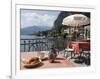 Town and Lakeside Cafe, Menaggio, Lake Como, Lombardy, Italian Lakes, Italy, Europe-Frank Fell-Framed Photographic Print