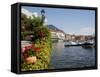 Town and Lakeside, Menaggio, Lake Como, Lombardy, Italian Lakes, Italy, Europe-Frank Fell-Framed Stretched Canvas