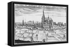 Town and Memorable Abbey of Saint-Denis (Engraving)-French-Framed Stretched Canvas