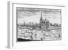 Town and Memorable Abbey of Saint-Denis (Engraving)-French-Framed Giclee Print