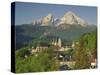 Town and Mountain View, Berchtesgaden, Bavaria, Germany, Europe-Gavin Hellier-Stretched Canvas