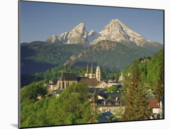 Town and Mountain View, Berchtesgaden, Bavaria, Germany, Europe-Gavin Hellier-Mounted Photographic Print