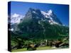 Town and Mountains, Grindelwald, Alps, Switzerland-Steve Vidler-Stretched Canvas