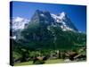 Town and Mountains, Grindelwald, Alps, Switzerland-Steve Vidler-Stretched Canvas