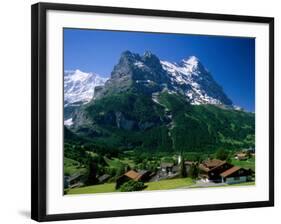 Town and Mountains, Grindelwald, Alps, Switzerland-Steve Vidler-Framed Photographic Print