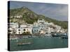 Town and Port View, Sant'Angelo, Ischia, Bay of Naples, Campania, Italy-Walter Bibikow-Stretched Canvas