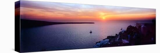 Town at Sunset, Santorini, Cyclades Islands, Greece-null-Stretched Canvas