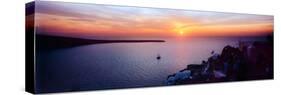 Town at Sunset, Santorini, Cyclades Islands, Greece-null-Stretched Canvas