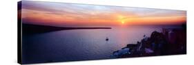 Town at Sunset, Santorini, Cyclades Islands, Greece-null-Stretched Canvas