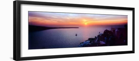 Town at Sunset, Santorini, Cyclades Islands, Greece-null-Framed Premium Photographic Print