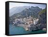 Town at the Waterfront, Amalfi, Atrani, Amalfi Coast, Salerno, Campania, Italy-null-Framed Stretched Canvas