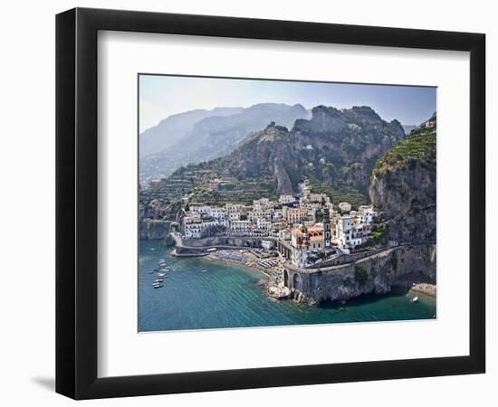 Town at the Waterfront, Amalfi, Atrani, Amalfi Coast, Salerno, Campania, Italy-null-Framed Photographic Print