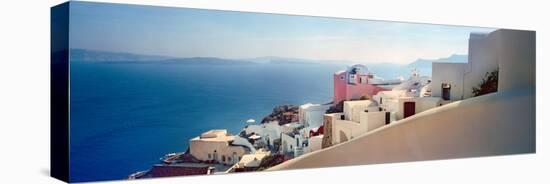 Town at the Waterfront, Santorini, Cyclades Islands, Greece-null-Stretched Canvas