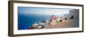 Town at the Waterfront, Santorini, Cyclades Islands, Greece-null-Framed Photographic Print