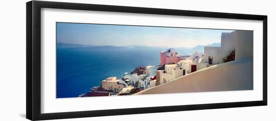 Town at the Waterfront, Santorini, Cyclades Islands, Greece-null-Framed Photographic Print