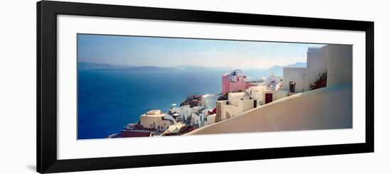 Town at the Waterfront, Santorini, Cyclades Islands, Greece-null-Framed Photographic Print