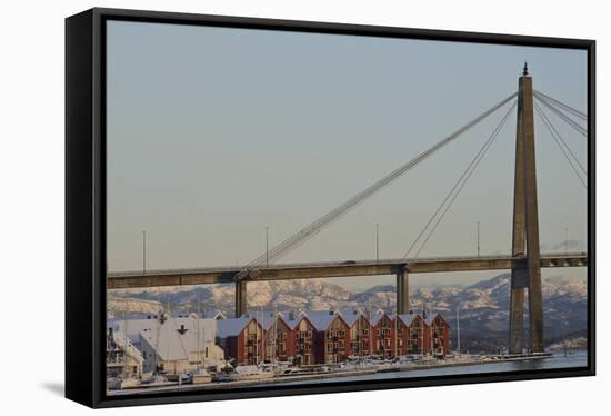 Town Bridge Bybro About the Straumsteinsund, Stavanger, Rogaland, Norway-Andreas Werth-Framed Stretched Canvas