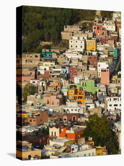 Town Buildings along Northern Valley, Guanajuato State, Mexico-Walter Bibikow-Stretched Canvas