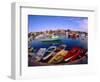 Town Buildings and Colorful Boats in Bay, Rockport, Maine, USA-Jim Zuckerman-Framed Photographic Print