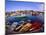 Town Buildings and Colorful Boats in Bay, Rockport, Maine, USA-Jim Zuckerman-Mounted Photographic Print