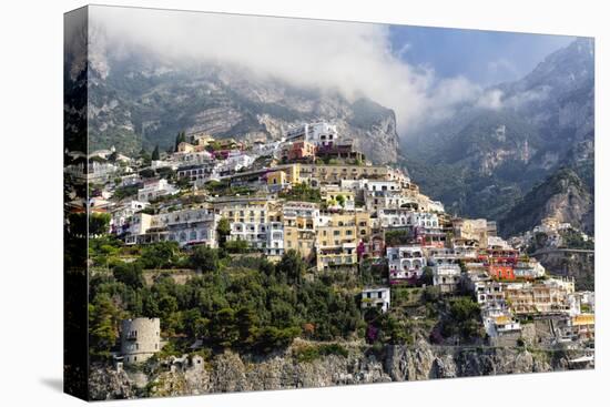 Town Built on a Hillside, Positano, Italy-George Oze-Stretched Canvas