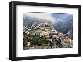 Town Built on a Hillside, Positano, Italy-George Oze-Framed Photographic Print