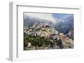 Town Built on a Hillside, Positano, Italy-George Oze-Framed Photographic Print