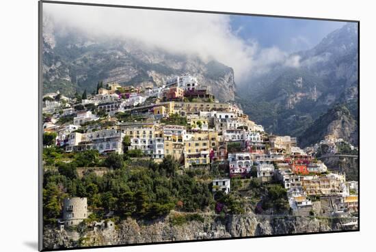 Town Built on a Hillside, Positano, Italy-George Oze-Mounted Photographic Print