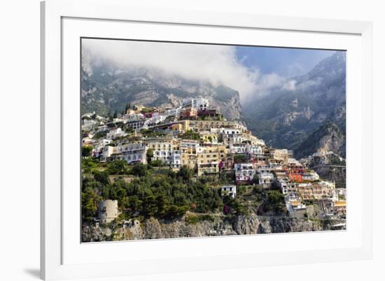 Town Built on a Hillside, Positano, Italy-George Oze-Framed Photographic Print