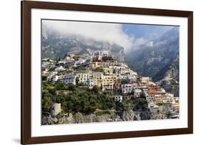 Town Built on a Hillside, Positano, Italy-George Oze-Framed Photographic Print