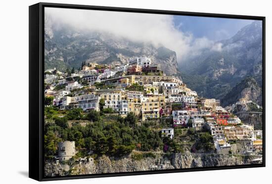Town Built on a Hillside, Positano, Italy-George Oze-Framed Stretched Canvas
