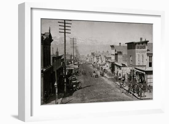 Town Center Leadville, Colorado, ca. 1880s-1890-J. Collier-Framed Art Print