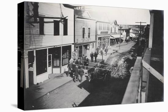 Town Center, Nome Alaska With Men In Suits-null-Stretched Canvas