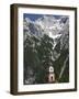 Town church and mountains, Mittenwald, Bayern-Bavaria, Germany-Walter Bibikow-Framed Photographic Print