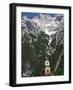 Town church and mountains, Mittenwald, Bayern-Bavaria, Germany-Walter Bibikow-Framed Photographic Print