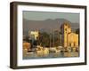 Town Church and Waterfront, Aegina, Argo-Saronic Islands, Greece, Europe-Lee Frost-Framed Photographic Print