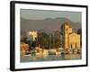 Town Church and Waterfront, Aegina, Argo-Saronic Islands, Greece, Europe-Lee Frost-Framed Photographic Print