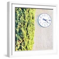 Town Clock with Cypress Tree-Tosh-Framed Art Print