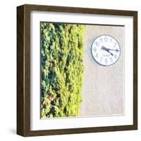 Town Clock with Cypress Tree-Tosh-Framed Art Print