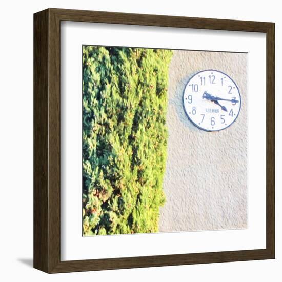 Town Clock with Cypress Tree-Tosh-Framed Art Print