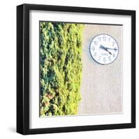 Town Clock with Cypress Tree-Tosh-Framed Art Print