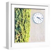 Town Clock with Cypress Tree-Tosh-Framed Art Print