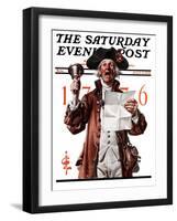 "Town Crier," Saturday Evening Post Cover, July 4, 1925-Joseph Christian Leyendecker-Framed Premium Giclee Print