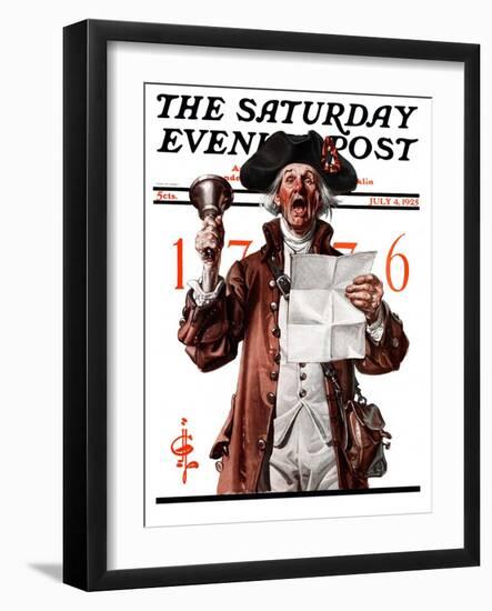 "Town Crier," Saturday Evening Post Cover, July 4, 1925-Joseph Christian Leyendecker-Framed Premium Giclee Print