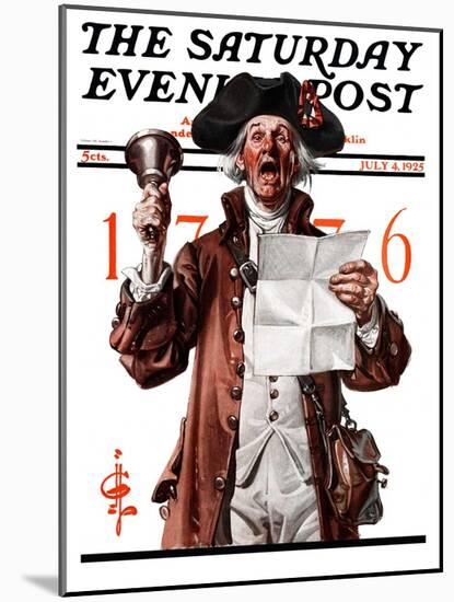 "Town Crier," Saturday Evening Post Cover, July 4, 1925-Joseph Christian Leyendecker-Mounted Premium Giclee Print