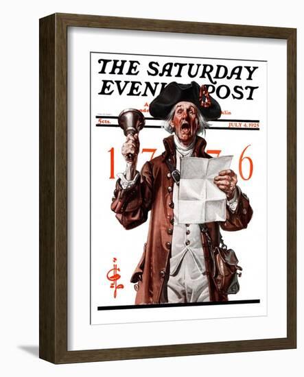 "Town Crier," Saturday Evening Post Cover, July 4, 1925-Joseph Christian Leyendecker-Framed Giclee Print