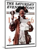 "Town Crier," Saturday Evening Post Cover, July 4, 1925-Joseph Christian Leyendecker-Mounted Giclee Print